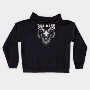 Creepy and Badass Ram Skull: Stylish beard Kids Hoodie